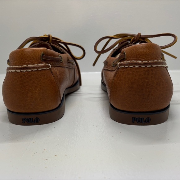 Men's Polo Ralph Lauren Bienne Tumbled Leather Boat Shoes size 12D - Picture 4 of 7